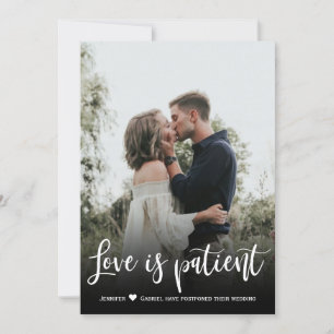 Invitation L'amour est patient : report de l'annonce du maria