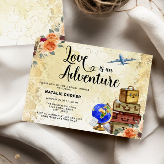 Invitation L'amour est une Fête des mariées d'aventure (Créateur téléchargé)
