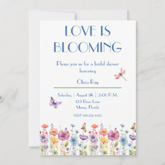 Invitation L'amour est une Fête des mariées florissante