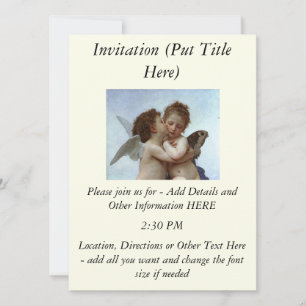 Invitation L'Amour et Psyche de Bouguereau, enfants (Cupid)