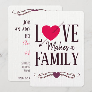 Invitation L'amour fait une famille - annonces d'adoption