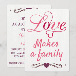 Invitation L'amour fait une famille - annonces d'adoption