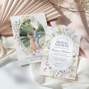 Invitation L'amour fleur sauvage est en Fête des mariées fleu
