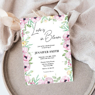 Invitation L'amour floral rose est en Fête des mariées de fle