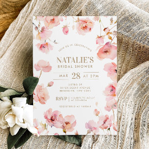 Invitation L'amour floral rose pâle est en Fête des mariées f