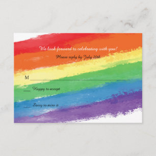 Invitation L'amour gagne Rainbow Response Card