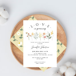 Invitation L'amour grandit Élégant Baby shower Floral