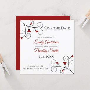 Invitation L'amour grandit   Mariage au coeur rouge Enregistr