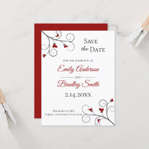 Invitation L'amour grandit   Mariage au coeur rouge Enregistr