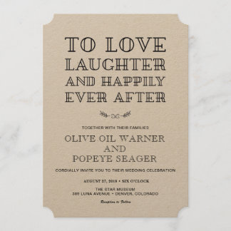 Invitation L'amour, le rire et la joie après le Mariage