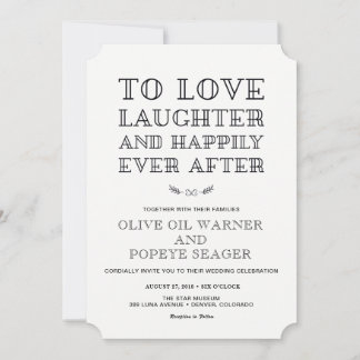 Invitation L'amour, le rire et la joie après l'Mariage