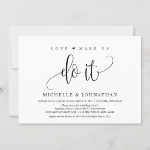 Invitation L'amour nous fait le faire, Célébration de mariage