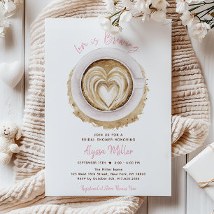 Invitation L'amour rose moderne se prépare pour la douche de 