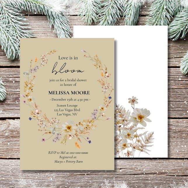 Invitation L'Amour Rustique Boho D'Hiver Est En Fête des mari (Créateur téléchargé)