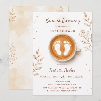 Invitation L'amour se prépare Bébé Pieds Douche