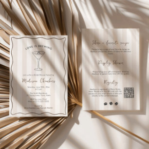 Invitation L'amour se prépare Fête de mariage avec Espresso M
