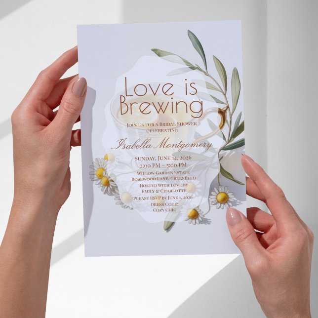 Invitation L'amour se prépare Shower de thé pastel pour maria (Love Is Brewing Pastel Tea Bridal Shower Invitations
)