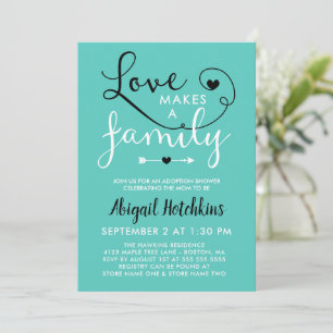 Invitation L'Amour Turquoise Fait Une Douche D'Adoption Famil
