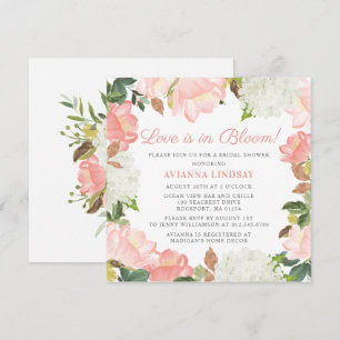 Invitation L'amour végétal rose blanc est en fleurs