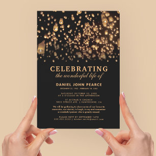 Invitation Lampions Chinois de Ciel pour Mémorial de Funérail