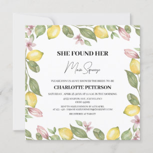 Invitation Lancement de Fiançailles Citron Aquarelle