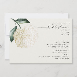 Invitation Lancement de mariage tige d'hortensia crème douce