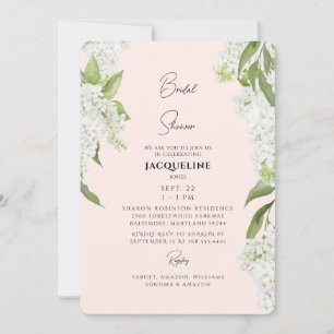 Invitation Lancement de Mariée aux Hydrangeas Rose Pâle