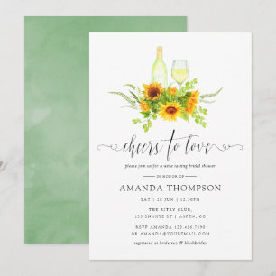 Invitation Lancement de vin Mariage Champêtre Fleurs d'eau