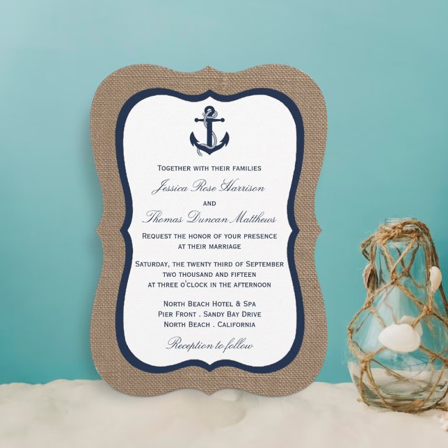 Invitation L'Ancre De La Marine Sur La Collection De Mariages (Créateur téléchargé)