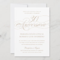 Langue espagnole 30 Aniversario de Bodas Mariage