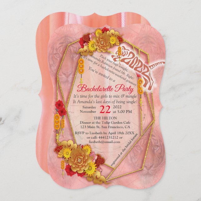 Invitation L'année du tigre (Devant / Derrière)