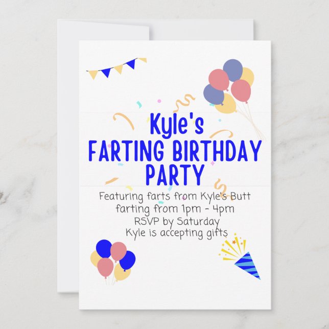 Invitation L'anniversaire de Kyle avec des pets (Devant)