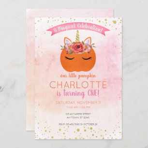 Invitation L'Anniversaire Magique De Notre Petit Citrouille