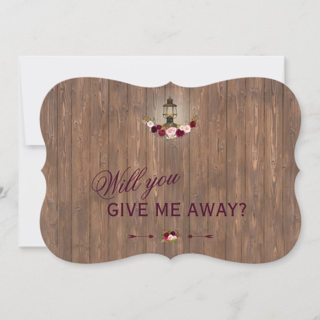 Invitation Lanterne Ancienne Florale Rustique Me Donnera-t-el (Devant)