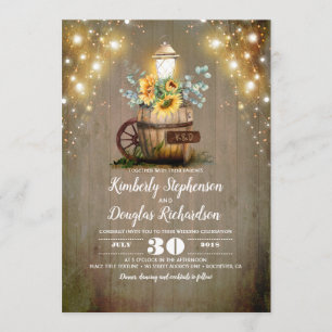 Invitation Lanterne de tournesol Mariage de automne floral ru