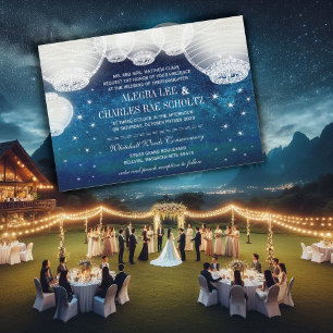 Invitation Lanterne en papier de la marine Mariage du soir so