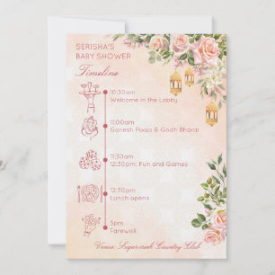 Invitation Lanterne marocaine rose pastel calendrier de baby 