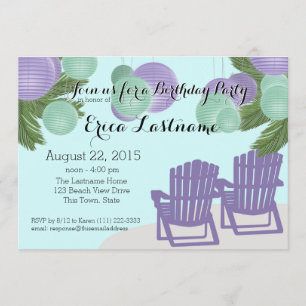 Invitation Lanternes de plage et chaises Adirondack