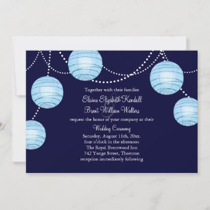 Invitation Lanternes de soirée en bleu