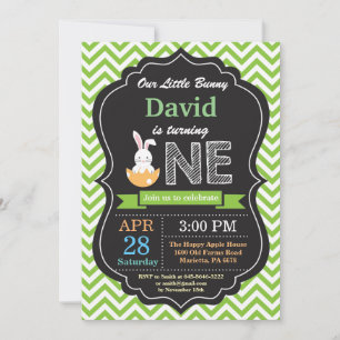Invitation Lapin Anniversaire Œuf de Pâques 1er Premier Anniv