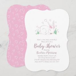 Invitation Lapin Baby shower lapin Animaux de bois