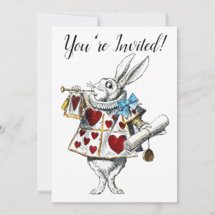 Invitation Lapin Blanc Alice au Pays des Merveilles Lapin de 