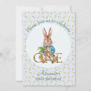 Invitation Lapin Classique de premier anniversaire