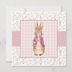 Invitation Lapin classique en veste rose