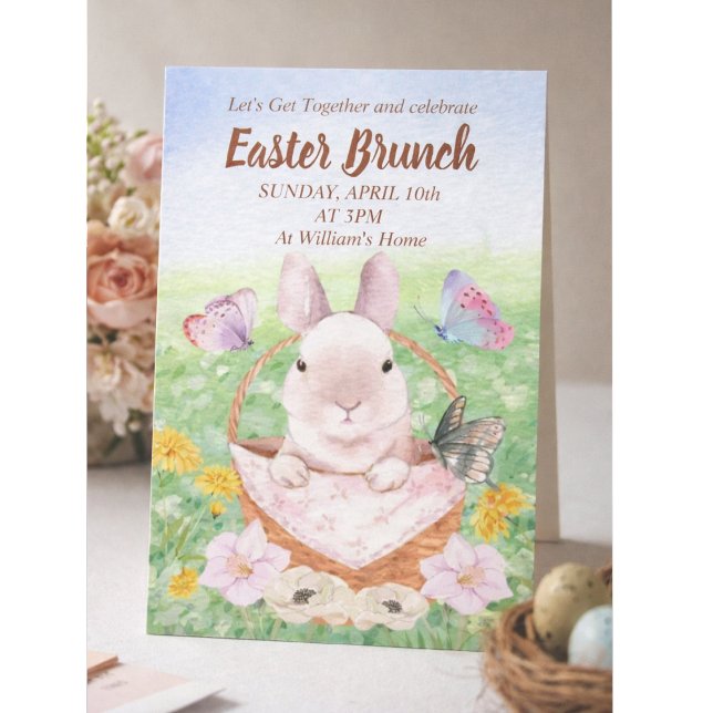 Invitation Lapin de brunch de Pâques  (Créateur téléchargé)