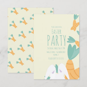Invitation Lapin de Carotte de Fête de Pâques