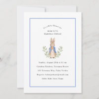 Lapin de conte de fées classique bleu Baby Shower 