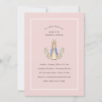 Lapin de Conte de Fées Rose Vintage Baby Shower
