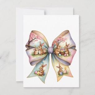 Invitation Lapin de coton floral Coquette Lapin de fond Rabbi