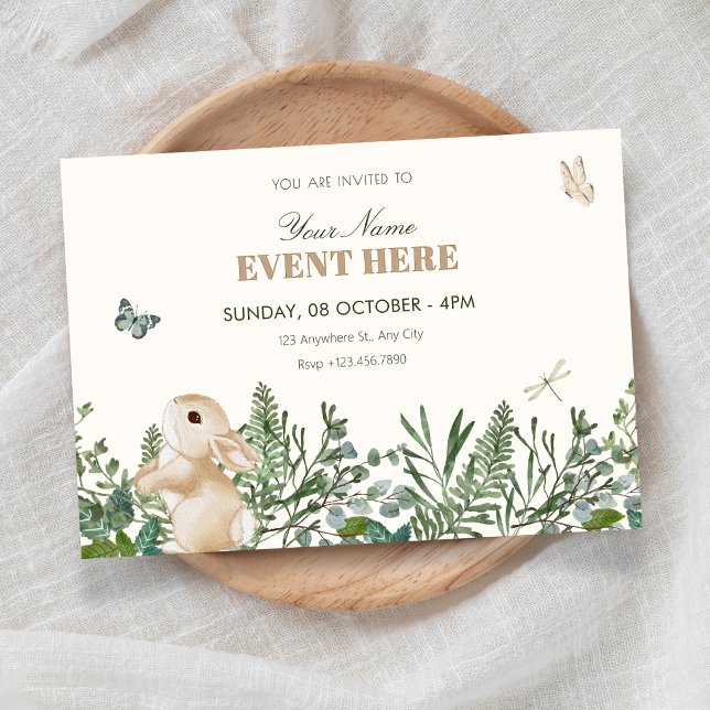 Invitation Lapin de jardin  (Créateur téléchargé)